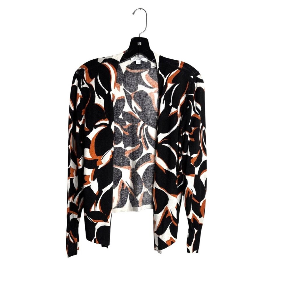 Chico's Women's Bold Open Cardigan with Asymmetrical Hem Size 1/M